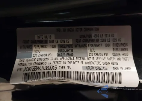 2018 Mazda Cx-5 Sport z USA, uszkodzony, nr VIN JM3KFBBMXJ1389915